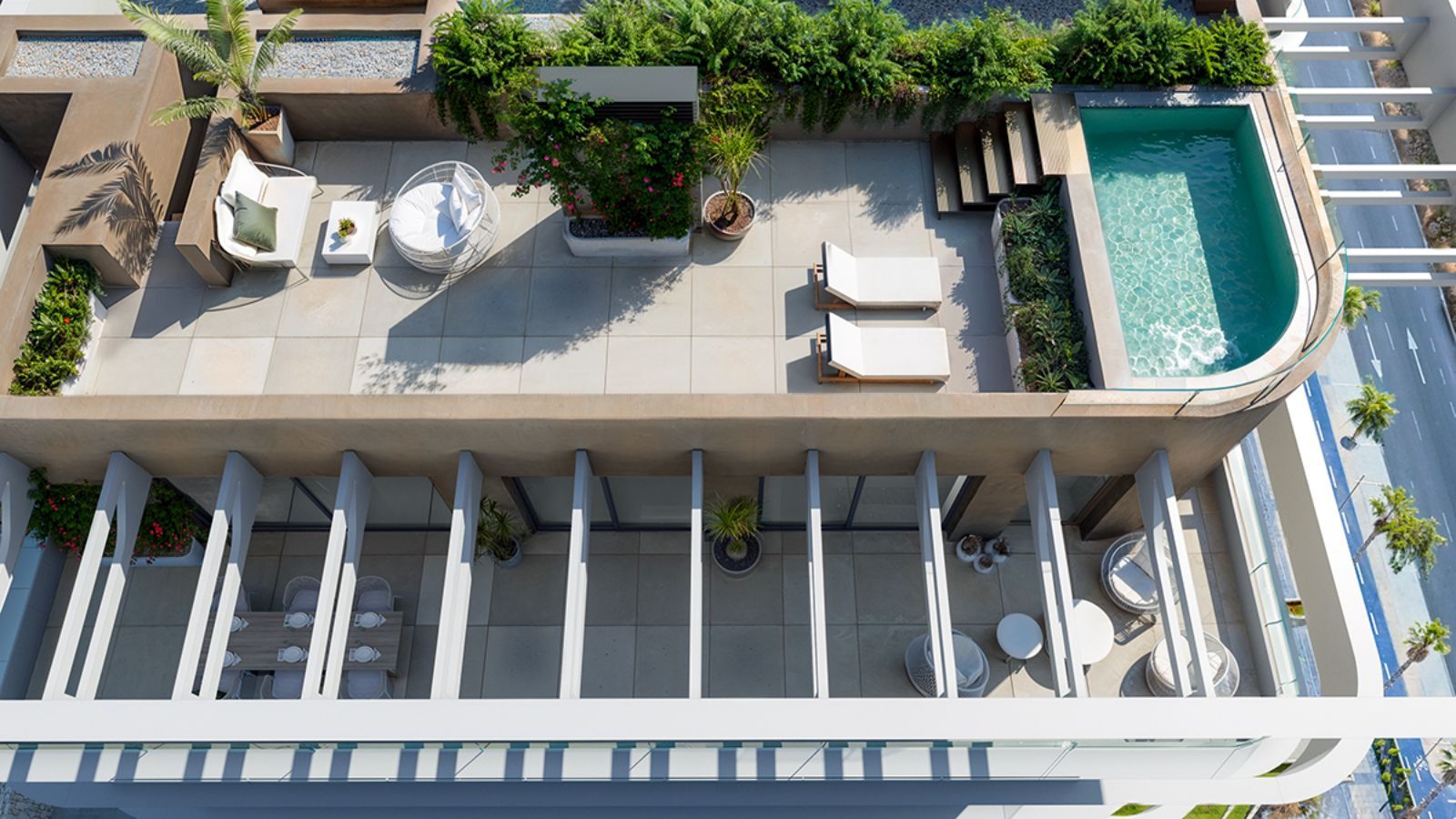 06 roof top pool terrace garden view